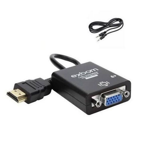 Conversor HDMI Macho para VGA Fêmea + Áudio 15cm Exbom - CC-HV100 - CC-HV100 - 1279
