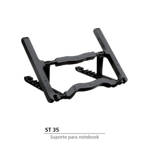 Base para Notebook Preto Ergonômico com 3 Niveis de Inclinação 15°, 30°, 45° - Masticmol - ST35.031 - ST35.031