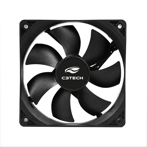 Cooler C3Tech 80x80x25 12V com Rolamento Preto - F7-MB10BK - F7-MB10BK