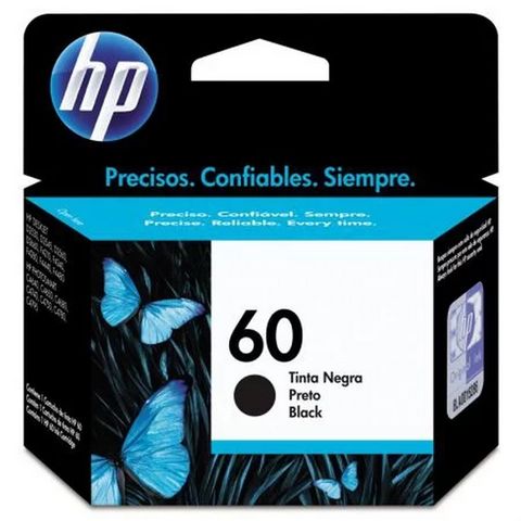 Cartucho de Tinta HP 60 Preto Original - CC640WB - 200 páginas para D1660, D2530, D2545, D2560, D2660, D2680, D5560, F2430, F2480, F4210, F4235 - CC640WB
