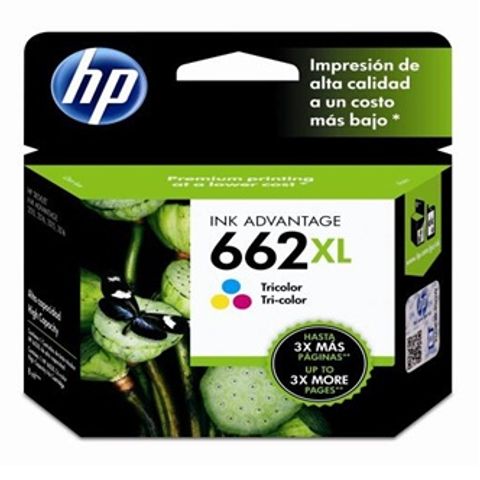 Cartucho de Tinta HP 662XL TriColor Original - CZ106AB - 300 páginas para 2516, 3516, 3546, 2546, 1516, 4646, 2646 - CZ106AB