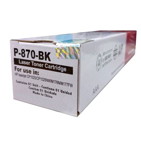 Toner HP Preto HtCompany - P-870-BK - CP1025NW, MFP M176, M177 - 205010212