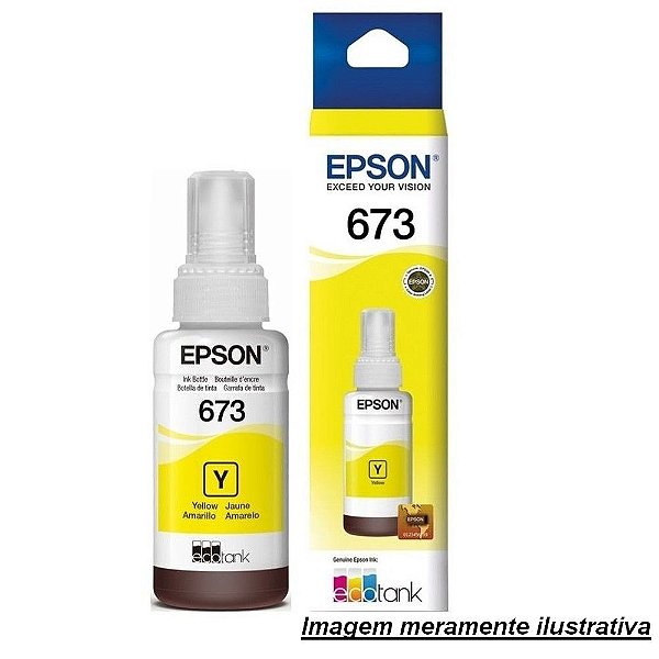 Tinta para Cartucho Epson Amarelo Original - T673420 - 6.500 páginas para L800 - T673420