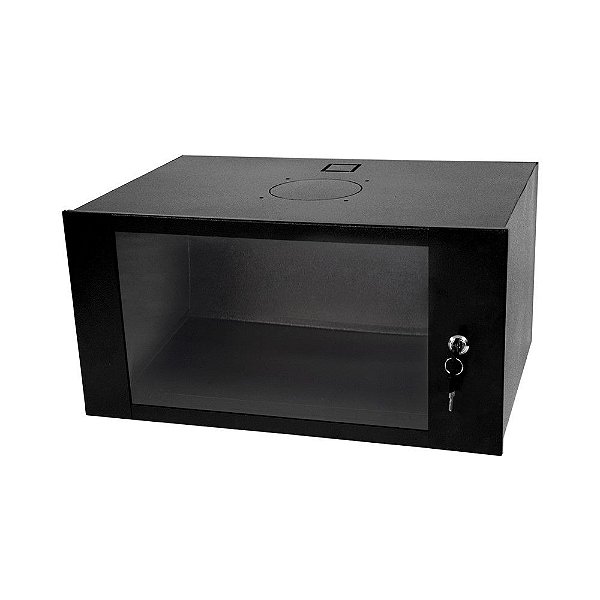 Mini-Rack Parede 5U x 350mm 19 Polegadas Preto Visor Acrílico GForce - 475 - 475