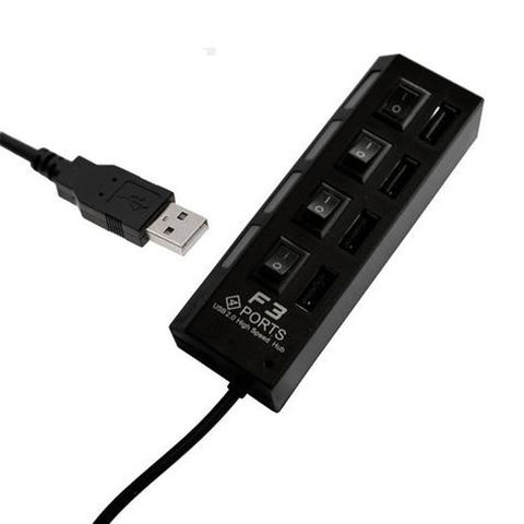 Hub USB 2.0 4 Portas Chaveada com LED F3 - 605 - 605