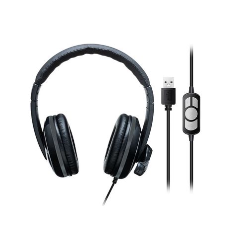 Fone de Ouvido Headset com Microfone com Conexão USB Preto/Cinza Pro HF700 Multilaser - PH317 - PH317