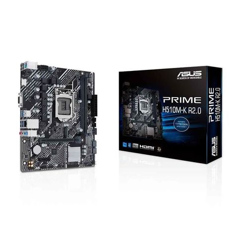 Placa Mãe Asus Prime H510M-K R2.0 para Intel LGA-1200-G10 Memória DDR4 Som Vídeo e Rede - PRIME H510M-K R2.0