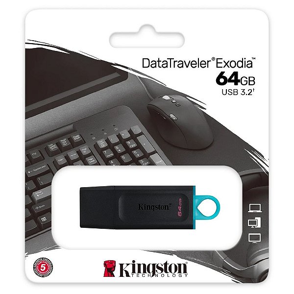 Pen Drive Kingston 64GB USB 3.2 - DTX/64GB - DTX/64GB
