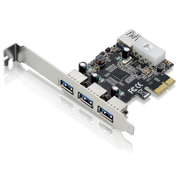 Placa PCI-E 4 USB 3.0 Multilaser - GA130 - Vendido Unitário - GA130