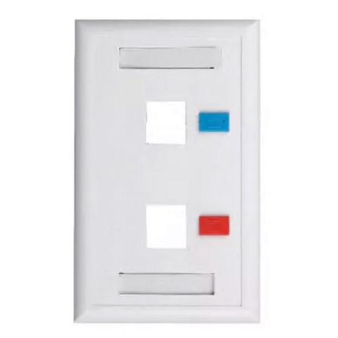 Espelho para Caixa 4x2 para 2 Keystones Branco Seccon SecLan - K-GL-1218B - K-GL-1218B