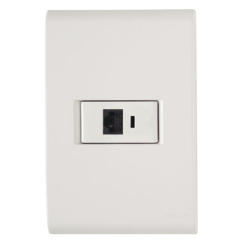 Tomada para RJ45 CAT.6 Liz com Espelho 4x2 Branco Tramontina - 57170/022 - 57170/022