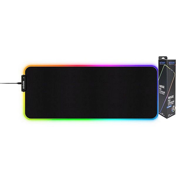 Mouse Pad Gamer Antiderrapante Tech Rgb Speed 800x300x0,4mm MP-LED3080 Exbom - 3308 - Vendido Unitário - MP-LED3080 - 3308