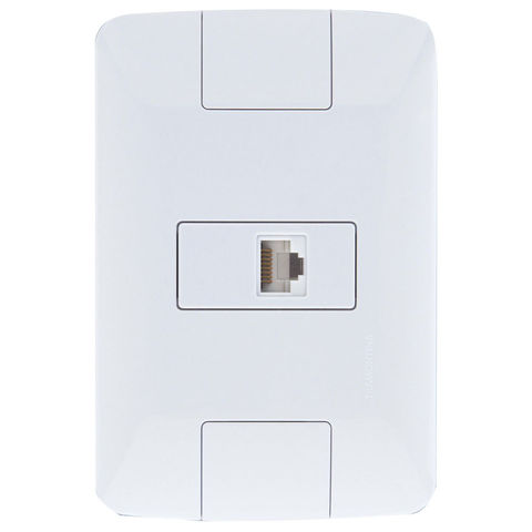 Tomada para RJ45 CAT.6 Aria com Espelho 4x2 Branco Tramontina - 57241/022 - 57241/022