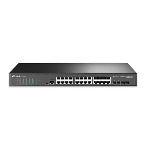 Switch Gerenciável L2+ Tp-Link SG3428 24 Portas 10/100/1000 Mbps + 4 Portas SFP + 1 Porta Console Rj45 JetStream - Omada - SG3428