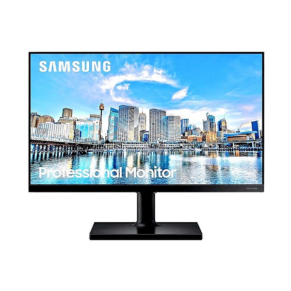 Monitor Samsung Tela 23.8 LED IPS Preto 75Hz 5ms Full HD 2x USB 2x HDMI 1x DisplayPort 1x Fone - LF24T450FQLMZD - com Ajuste de Altura - LF24T450FQLXZD