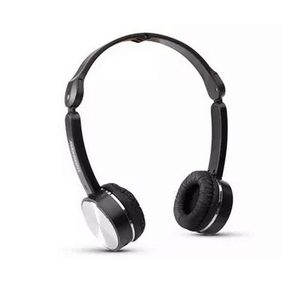 Fone de Ouvido Headphone Dobrável com Plug P2 Preto e Prata Maxprint - 607995 - 607995