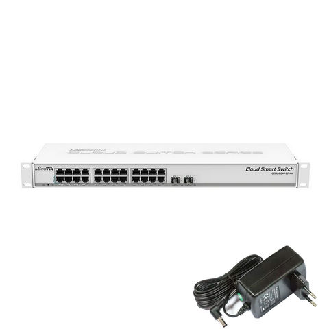 Switch Gerenciável Mikrotik CRS326-24G-2S+RM 24 Portas 10/100/1000 Mbps + 2 Portas SFP + 1 Porta Console Rj45 - CRS326-24G-2S+RM