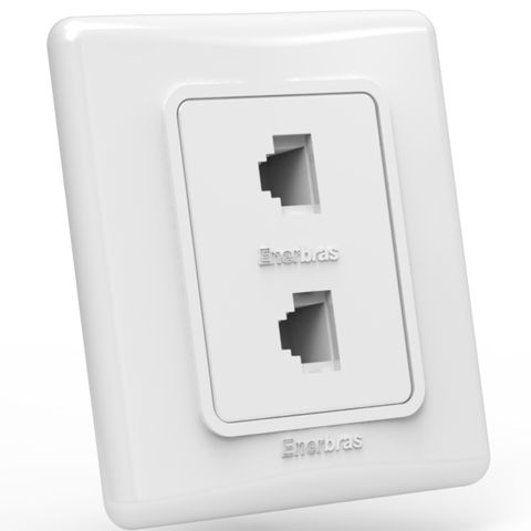 Tomada Rede RJ45 e RJ11 347-E 2x2 com Espelho Branco sem Caixinha - Vendido Unitário - 347-E