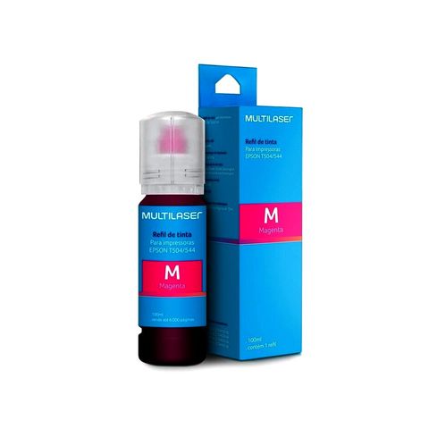 Tinta para Cartucho Epson Magenta - T504/544 Multilaser - 6.000 páginas para T504120, T504220, T504320, T504420, T544120, T544220, T544320 - AL - RF029