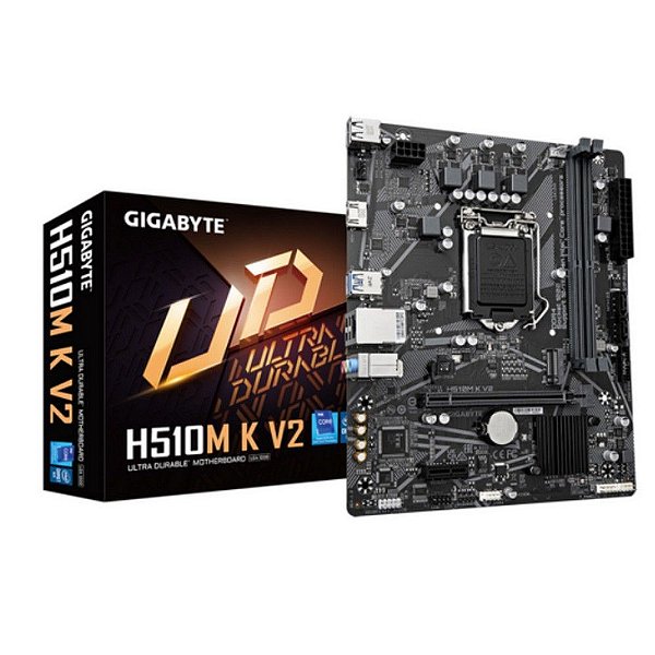 Placa Mãe Gigabyte H510M K V2 1.0 para Intel LGA-1200-G11 Memória DDR4 Som Vídeo e Rede - H510M K V2 1.0
