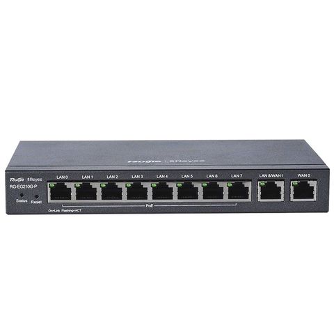 Roteador VPN Multi-Wan Ruijie | Reyee RG-EG210G-P 10 Portas Gigabit PoE - RG-EG210G-P