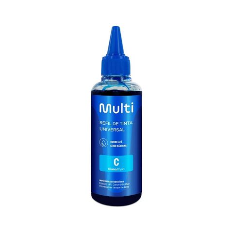 Tinta para Cartucho Universal Cyan 100ml Multilaser - RF018 - Vendido Unitário - RF018