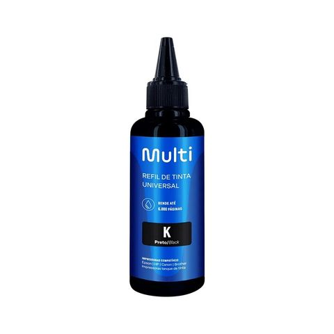 Tinta para Cartucho Universal Preto 100ml Multilaser - RF017 - Vendido Unitário - RF017