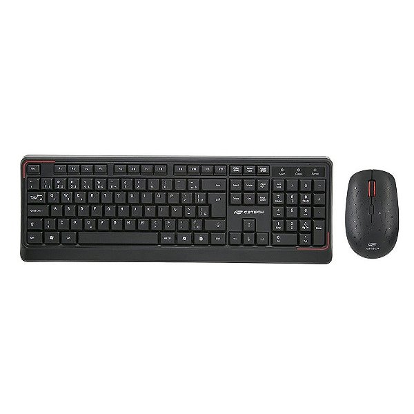 Kit Teclado + Mouse sem Fio C3Tech 1600dpi Preto - K-W70BK - K-W70BK