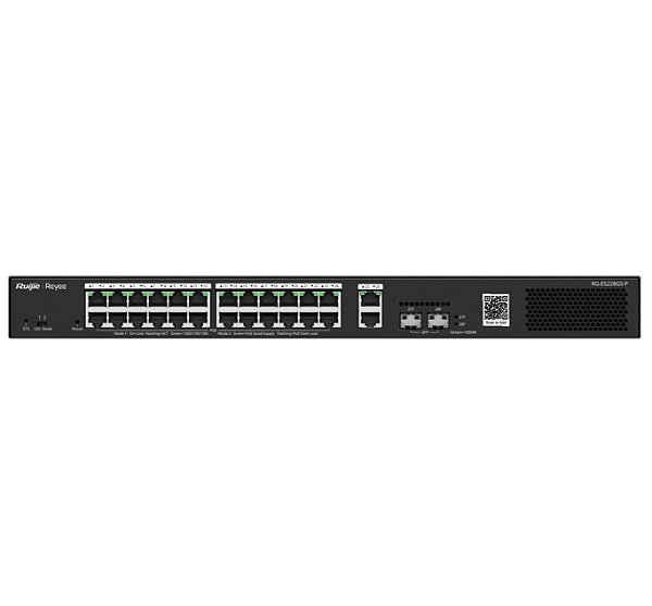 Switch PoE+ Gerenciável L2 Ruijie | Reyee RG-ES228GS-P 24 Portas Gigabit +2 SFP - RG-ES228GS-P