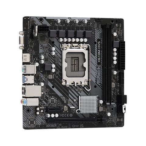 Placa Mãe Asrock H610M-HVS para Intel LGA-1700-G12 Memória DDR4 Som Vídeo e Rede - H610M-HVS