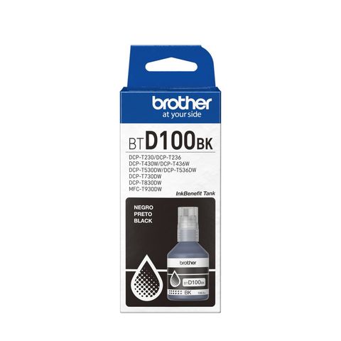 Tinta para Cartucho Brother Preto Original - BTD100BK - 7.500 páginas para DCP-T230, DCP-T430W, DCP-T436W, DCP-T530DW, DCP-T730DW e DCP-T830DW - BTD100BK