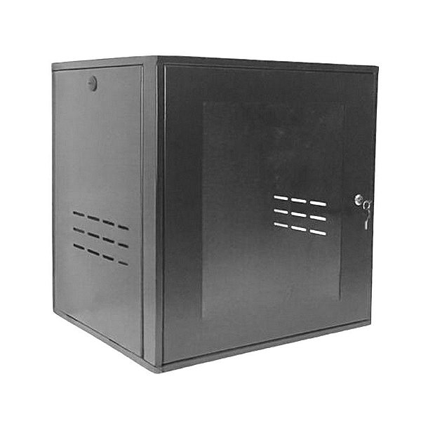 Mini-Rack Parede 16U x 670mm 19POL Preto Fibra Metal - MR16670S - MR16670S