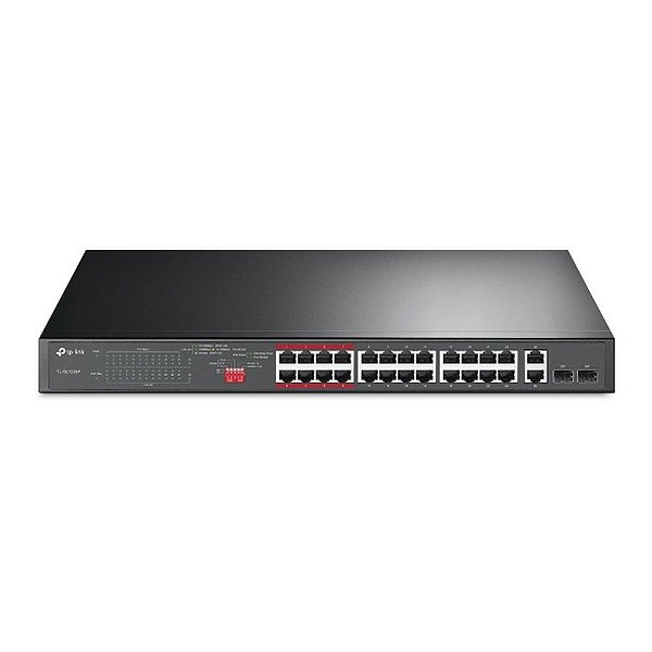 Switch PoE+ Tp-Link TL-SL1226P 24 Portas 10/100 Mbps + 2 Portas 10/100/1000 + 2 Portas SFP Combo - TL-SL1226P
