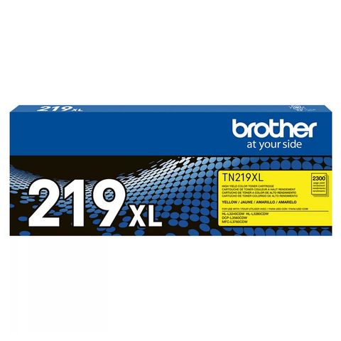 Toner Brother Amarelo Original - TN219XLYBR - 2.300 páginas para HLL3240CDW, HLL3280CDW, DCPL3560CDW, MFCL3760CDW - TN219XLYBR