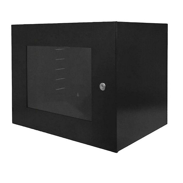 Mini-Rack Parede 8U x 470mm 19POL Preto Fibra Metal - MR08X470S - MR08X470S