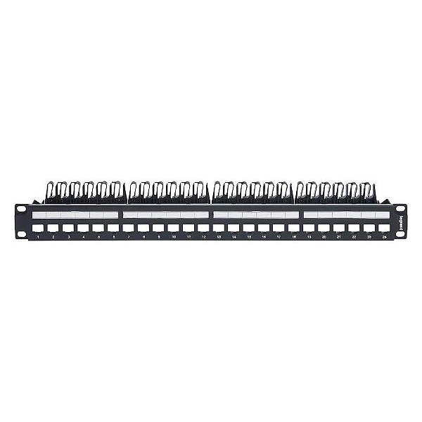 Patch Panel 24 Portas 19 Polegadas Cat.5E/6/6A Linkeo Legrand - 632850 - Descarregado com Guia Traseiro Metálico - 632850