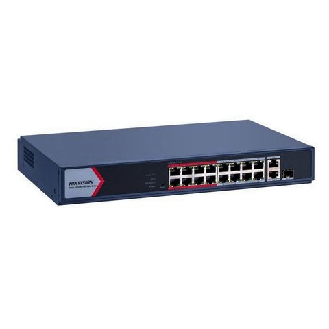 Switch PoE Hikvision DS-3E1318P-EI/M 16 Portas 10/100 +1 Gigabit + 1 Combo RJ45/SFP - DS-3E1318P-EI/M