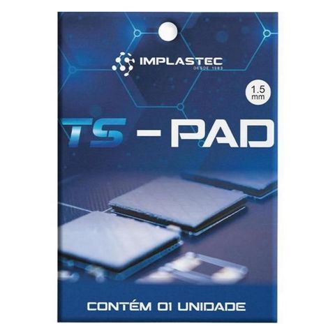 Thermal Pad Almofada Térmica Ts Pad 100x100 x 1.5mm 12.8W/m.K - Implastec PATSPAD15 - PATSPAD15