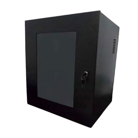 Mini-Rack Parede 12U x 470mm 19POL Preto Fibra Metal - MR12X470 - MR12X470