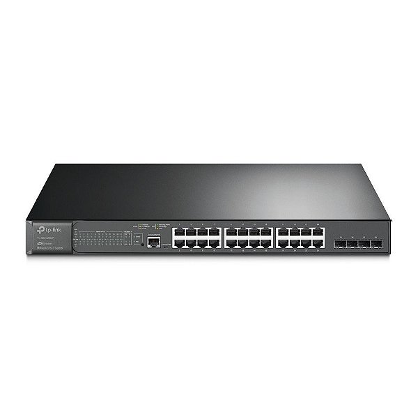 Switch PoE+ Gerenciável L2+ Tp-Link SG3428MP 24 Portas 10/100/1000 Mbps + 4 Portas SFP + 1 Porta Console Rj45 JetStream - Omada - SG3428MP