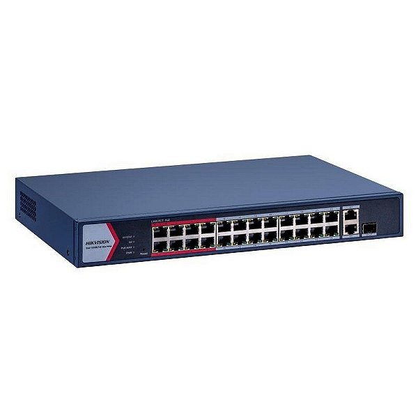 Switch PoE Hikvision DS-3E1326P-EI/M 24 Portas 10/100 +1 Gigabit + 1 Combo RJ45/SFP - DS-3E1326P-EI/M