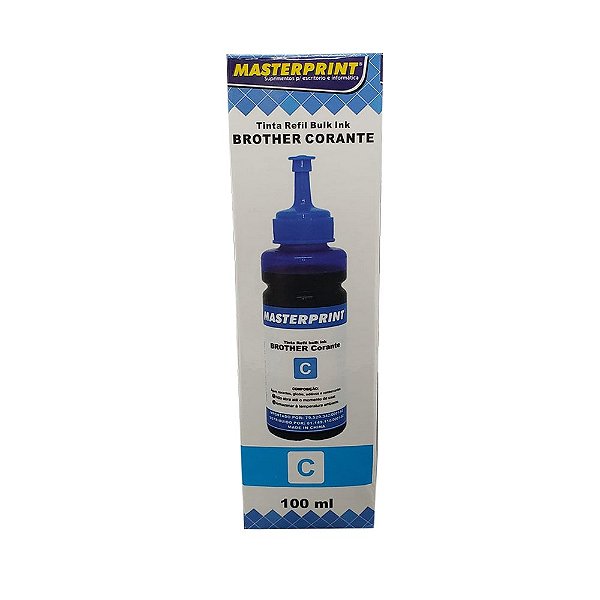 Tinta Bulk Ink Brother Cyan Corante 100ml Masterprint - R-BP100C - R-BP100C