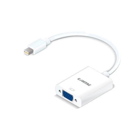 Conversor Mini DisplayPort Macho para VGA Fêmea Branco Comtac - 22149283 - com Cabo de 0,15cm - 22149283