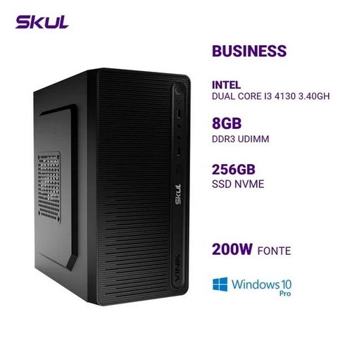 Micro Computador Skul Business B300 Dual Core i3 4130 Memória 8 GB SSD 256GB Windows 10 PRO sem Monitor - B300 243820 - 243820