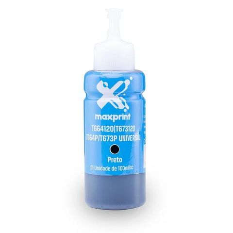 Tinta para Cartucho Epson T664-673 Preto 100ml Maxprint - 61000016 / 6116169 - Vendido Unitário - 61000016 / 6116169