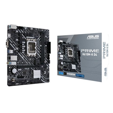 Placa Mãe Asus Prime H610M-K D4 para Intel LGA-1700-G12 Memória DDR4 Som Vídeo e Rede - PRIME H610M-K D4