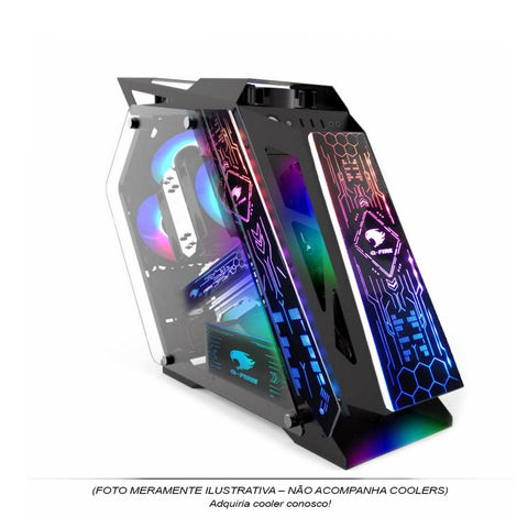 Gabinete Gamer Pixxo GS Lumine Preto sem Fonte e Cooler Led RGB com Lateral de Vidro - CGLKL06G - CGLKL06G