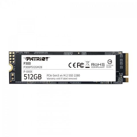 SSD 512 GB M2-NVME Patriot P300 Leitura 1700 MBPS Gravação 1100 MBPS - P300P512GM28 - P300P512GM28
