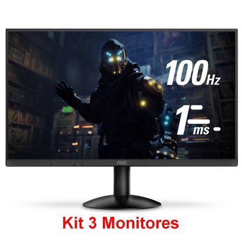 Kit 3 Monitor AOC 22B30HM2 Tela 21,5 LED Preto VGA/HDMI - 22B30HM2 KIT-140842