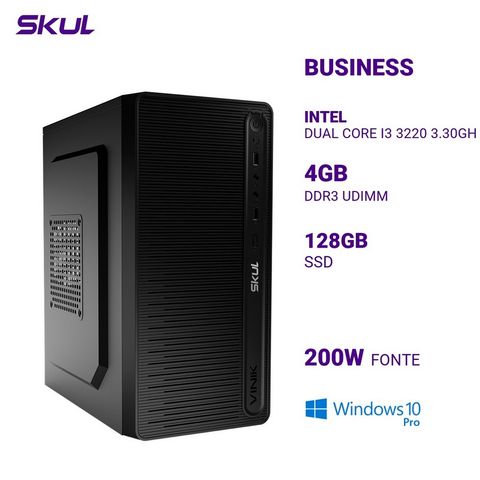 Micro Computador Skul Business B300 Core i3 3220 Memória 4 GB SSD 128 GB Windows10 Pro sem Monitor - B300 - 293700 - B300 - 293700